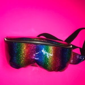 rainbow glitter fanny pack !